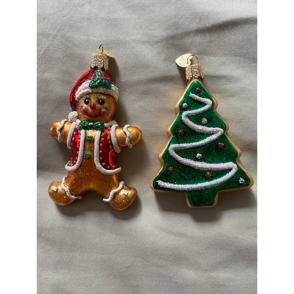 OWC Old World Christmas Gingerbread Man Tree Ornaments 2 Lot s25